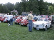 tall man, small cars